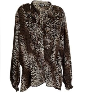Isabella Rodriguez Animal Print Top Size 2X